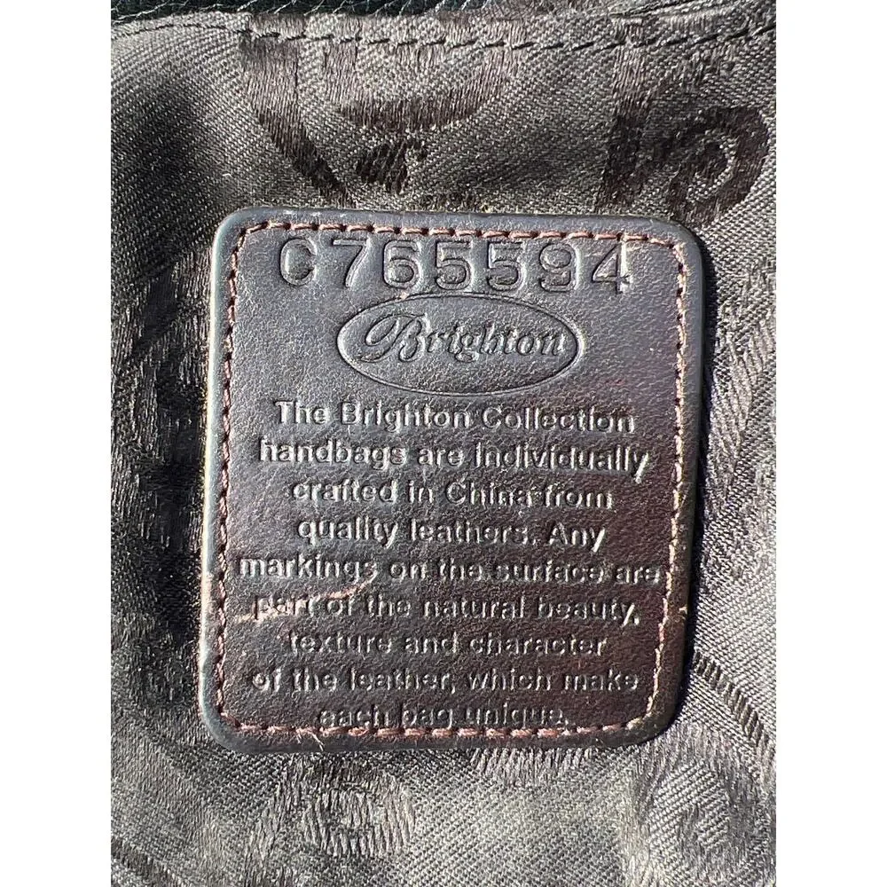 Brighton Classic Brown Croc and Black shoulder bag